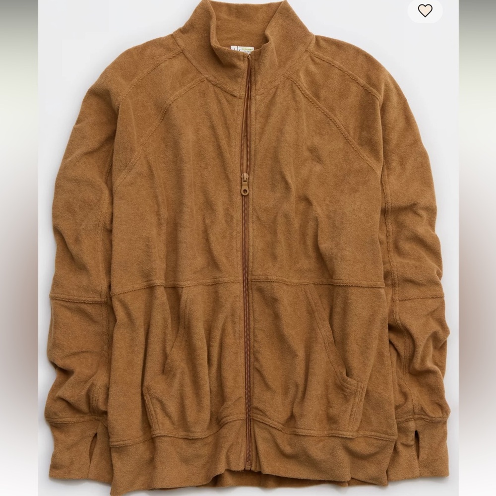 Aerie Towel Terry Full Zip Sweatshirt - Picture 4 of 4